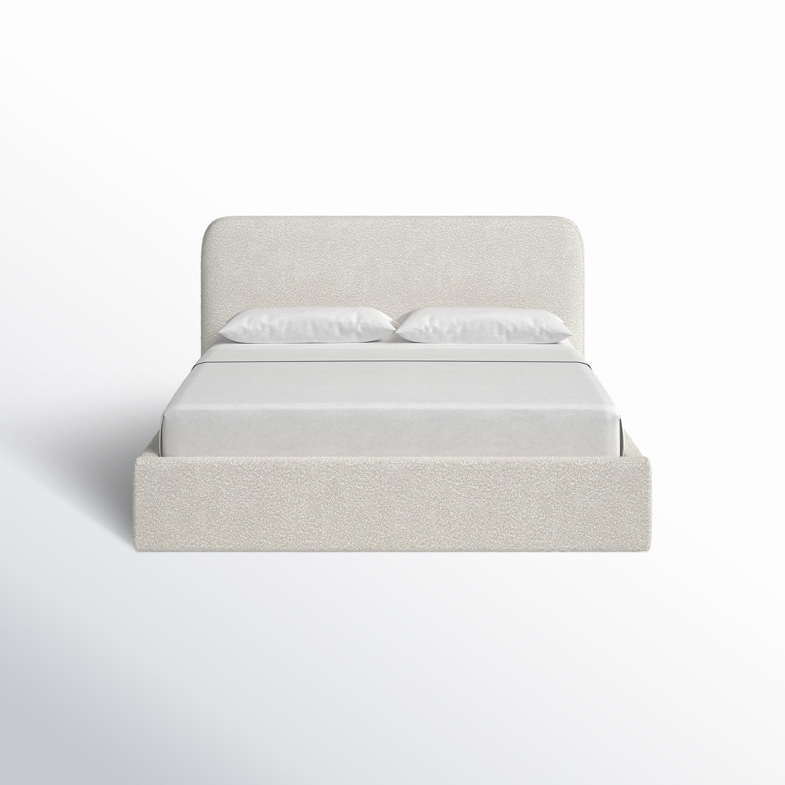 Bailee Platform Bed, King, White Boucle