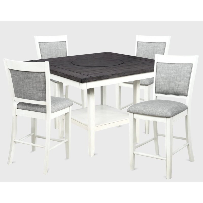 Table de salle à manger Transitional, Grey, Off White