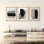 «Neutral Brushstroke», ensemble d'art mural encadré - peinture abstraite moderne 3 pièces en noir, gris et beige, œuvre minimaliste pour un salon ou un bureau contemporain