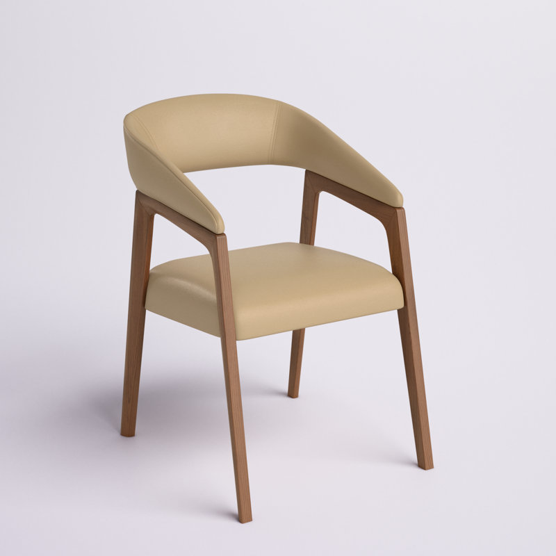 Chaise de salle à manger moderne taupe et noyer Sadiye