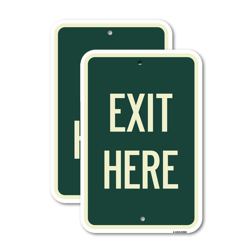 Exit Here | Enseigne en aluminium épais