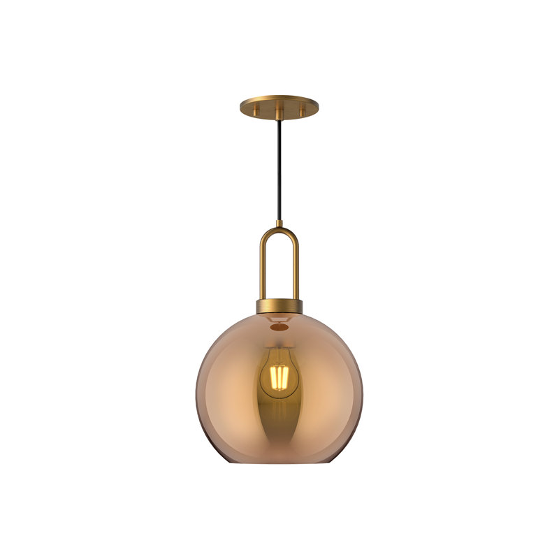 Shiloh 1 - Light Single Pendant, Copper, Aged Gold, 14.38"H x 9.88"W x 9.88" D