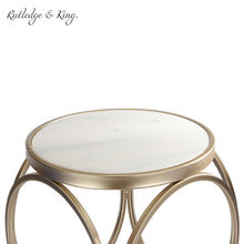 Marigona Marble Top End Table Set, Gold