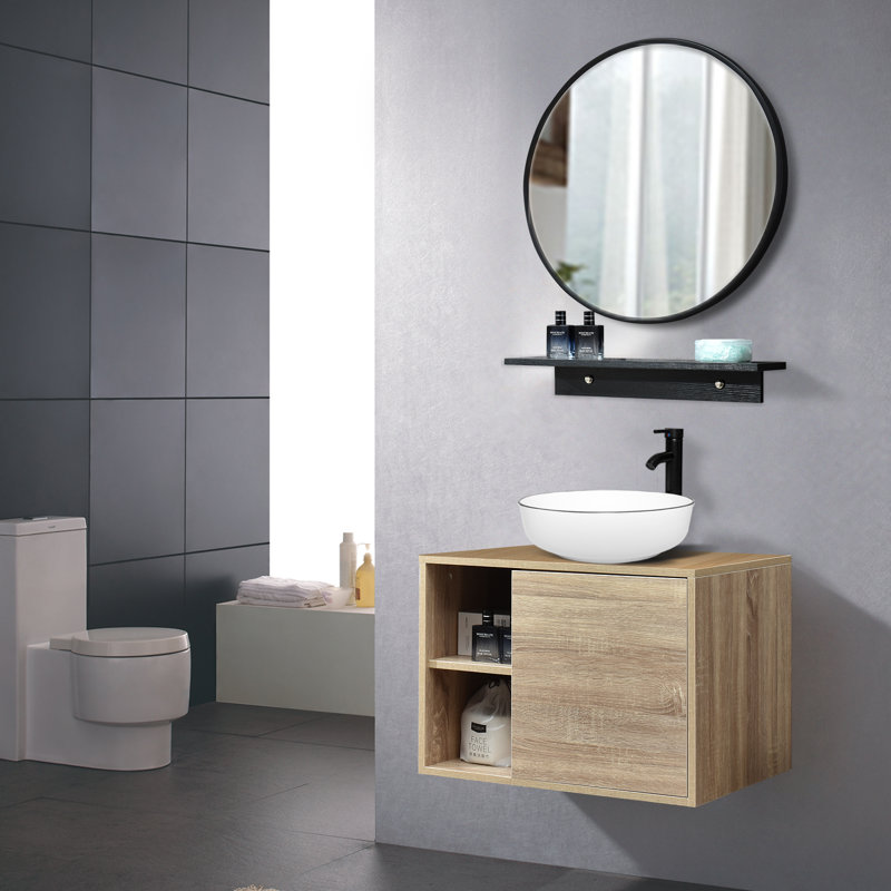 Bitha 24'' Single Bathroom Vanity with Resin Top, White