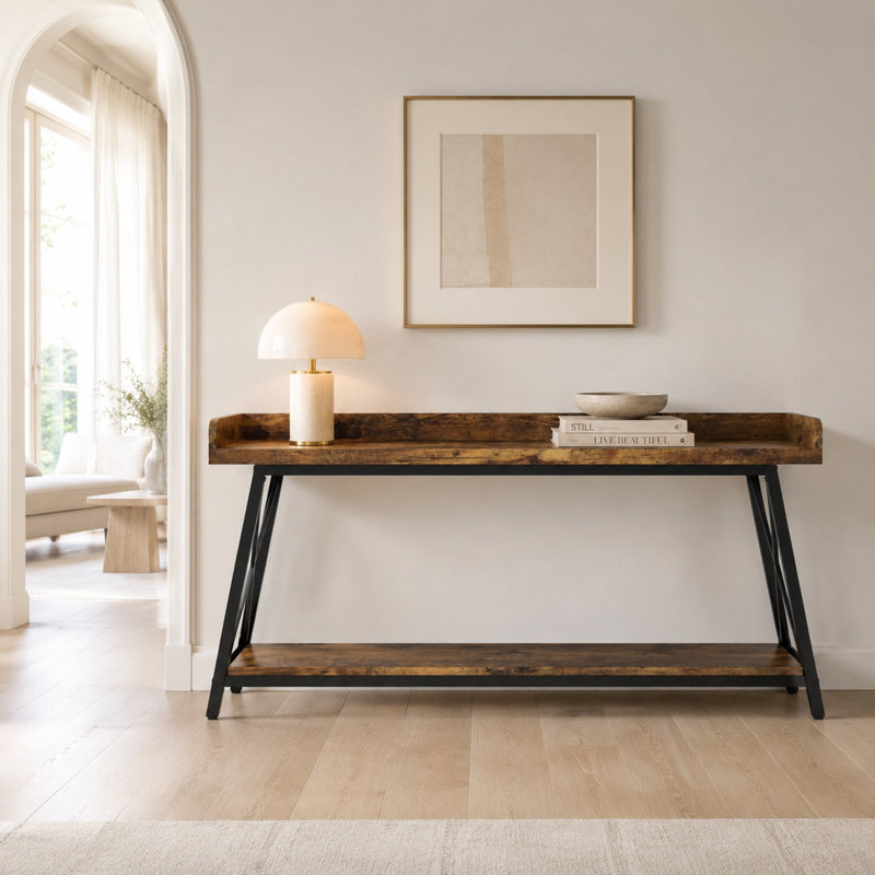 70.9" Extra Long Console Table Behind Couch, Brown
