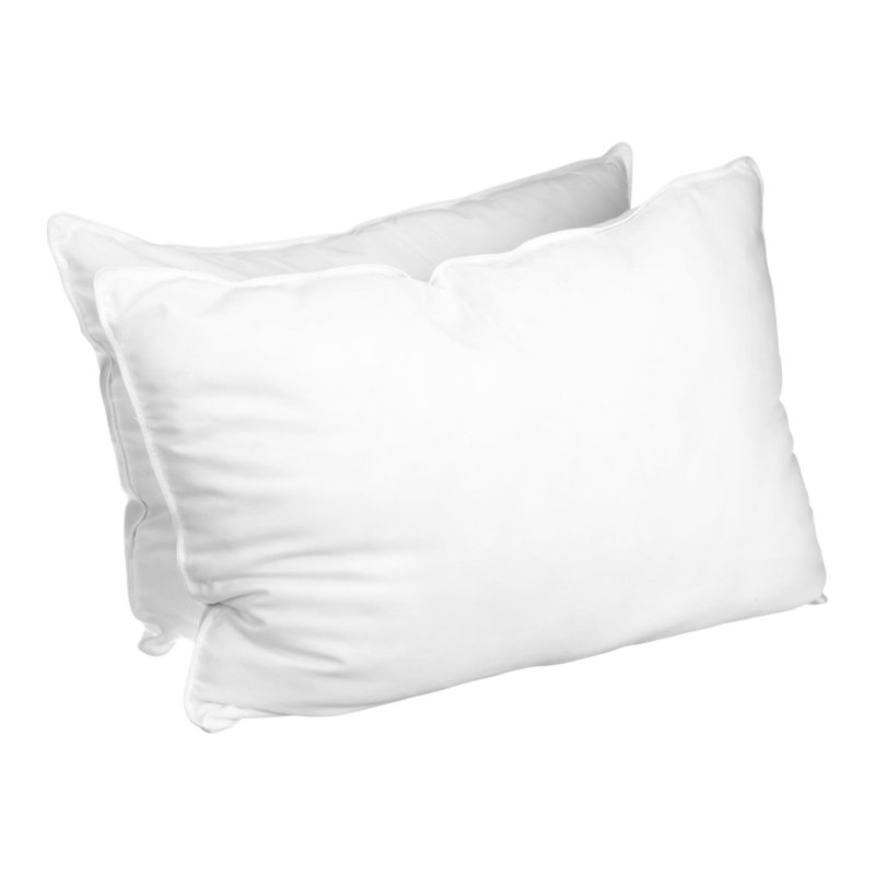 Set of Two Microfiber Down Alternative Medium Hypoallergenic King Size Bed Pillows