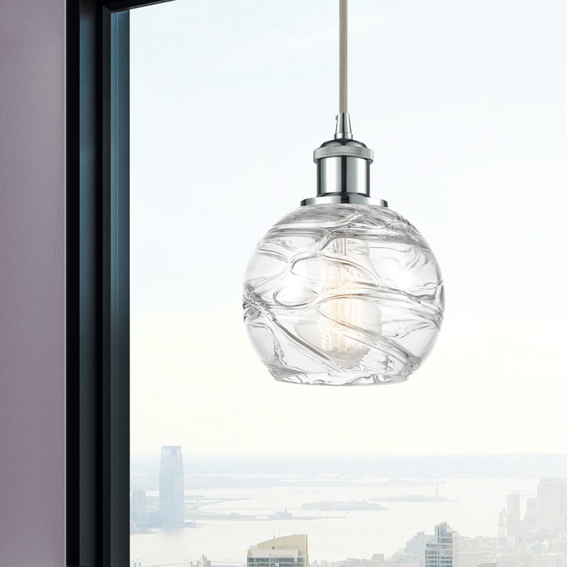 Aanya 1 - Light Single Pendant, Polished Chrome, 6 Watt Vinage LED Bulb