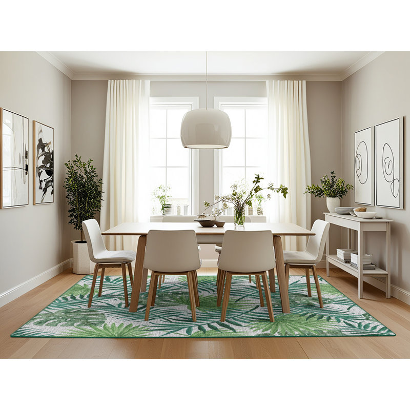 Tapis de zone verte à motif Lenard, Rectangle 7 pi x 10 pi