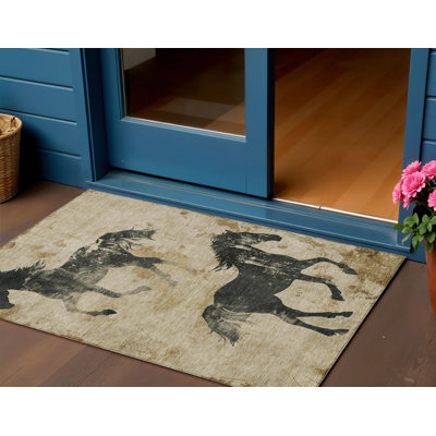 3' X 5' Horse Washable Indoor Outdoor Area Rug