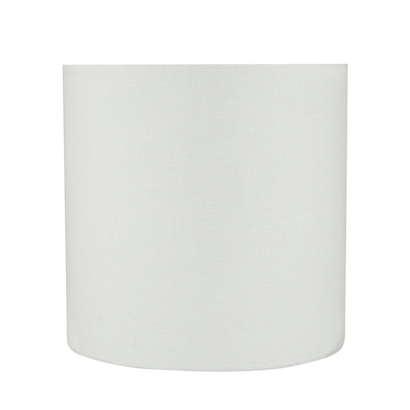 Abat-jour tambour en lin H 8 po x l 6 po, Blanc