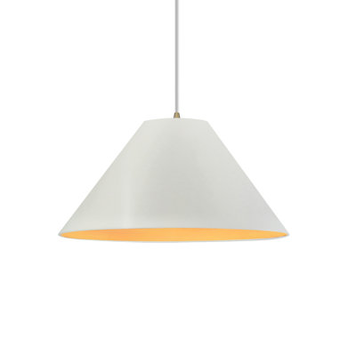 Radiance - Avola 1-Light Pendant - Matte White with Champagne Gold internal - Matte Black - 11"W x 5.5"H - Replaceable Bulb - White Cord