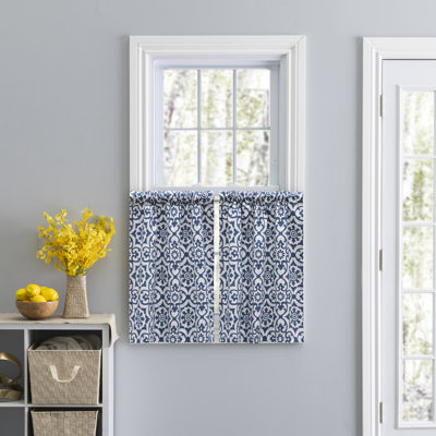 Athens Cotton Geometric Tailored Cafe Curtain