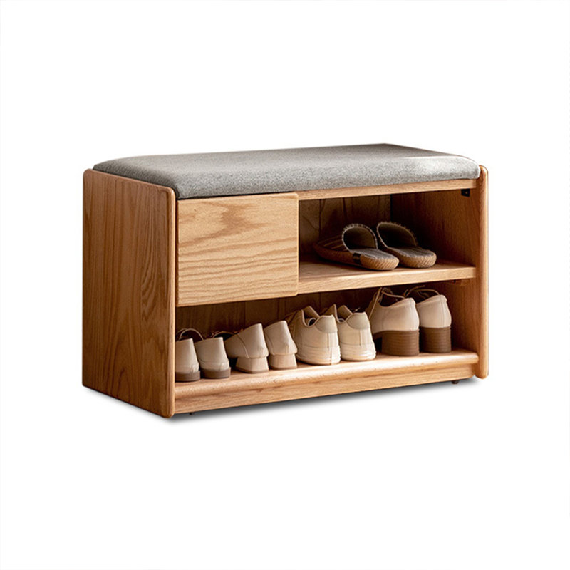 Banc rembourré Burlywood, H 16,93 po x l 23,62 po x P 13,78 po