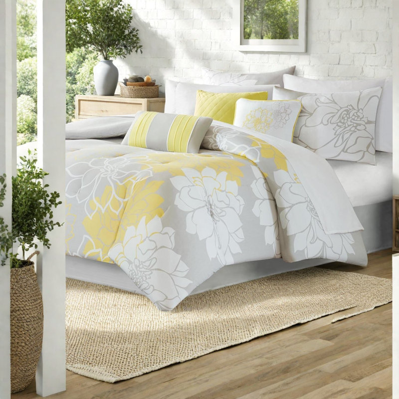 Elegant Comfort Bedding Sets, Cotton Sateen, Floral Design For Home
