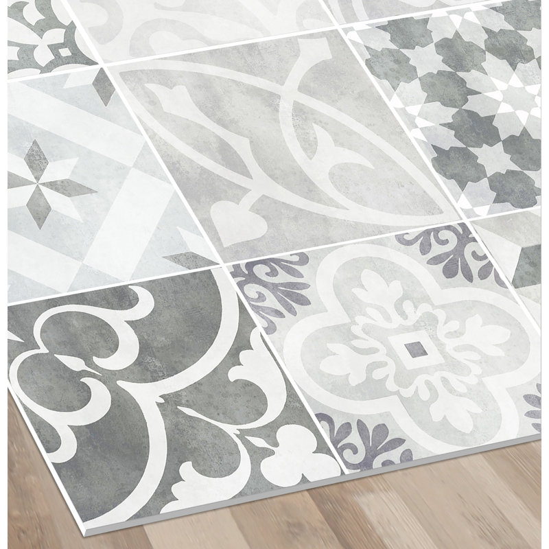 Emmadell Vinyl Machine Printed Area Rug, Rectangle 4'4.4" x 6'6.7"