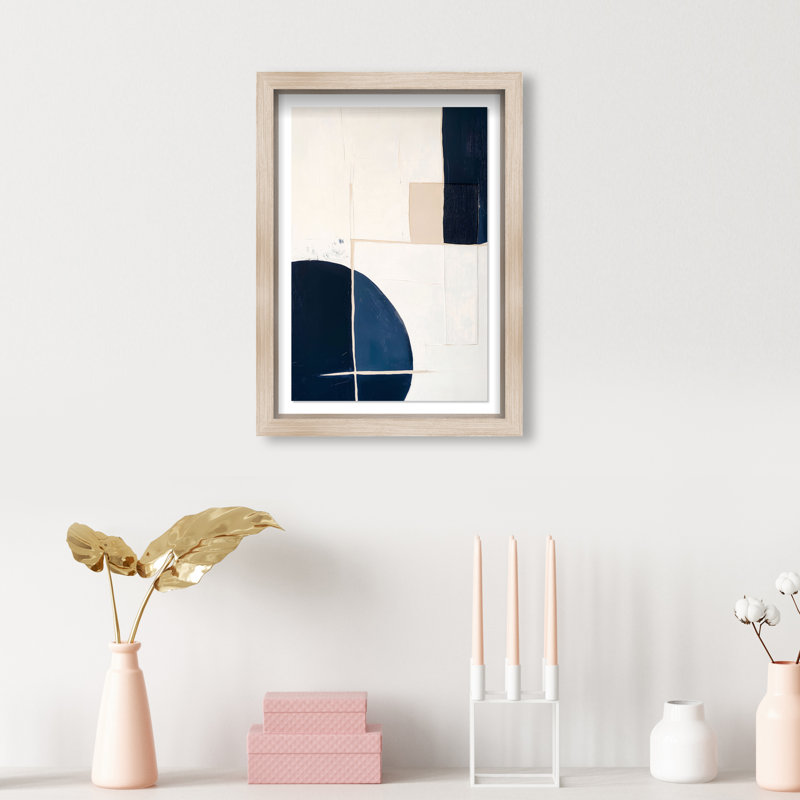 Sunset Serenity I Shadowbox Abstract Print by Oliver Gal, Black Frame, 10 x 15, 16.5"H x 11.5"W, Natural Oak Frame