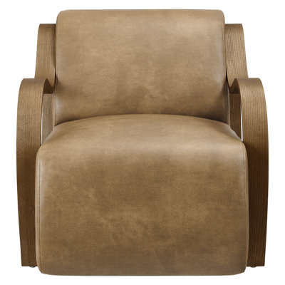 Grimsby Vegan Leather Accent Armchair In Toast