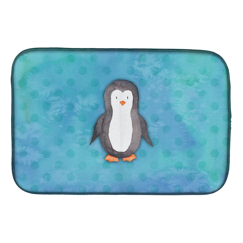 Tapis de séchage en aquarelle polkadot pingouin