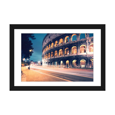 «Night at the Colosseum, Rome, Latium, Italie», reproduction de photo sur toile tendue