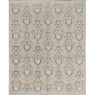 Tapis vert noué à la main de haute qualité