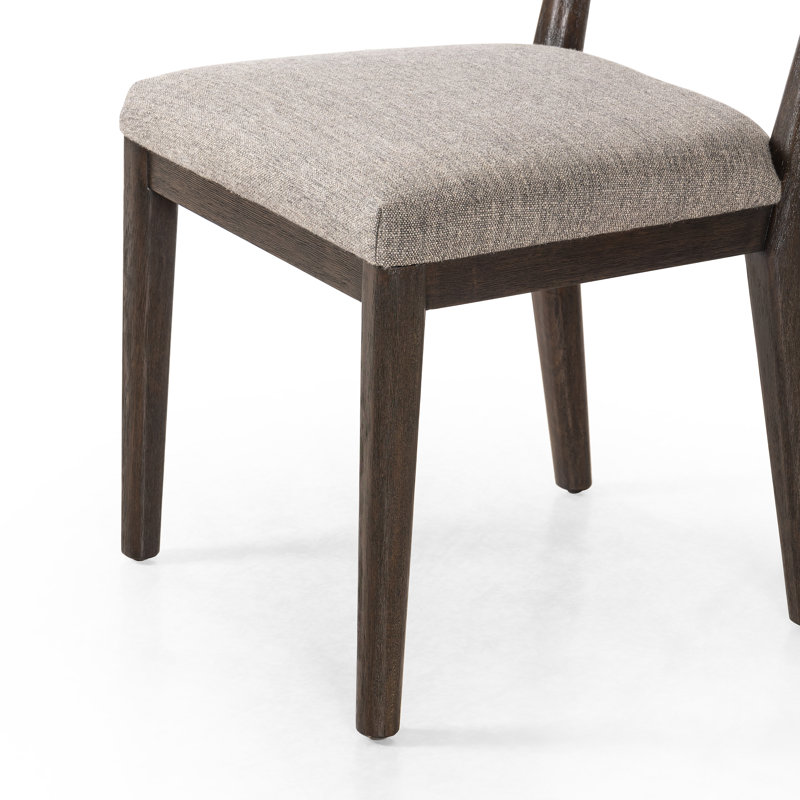 Cardell Fabric Side Chair in Alcala Nickel, Polyester Blend Alcala Nickel, Burnt Parawood