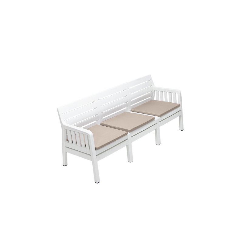 Cardamom 190cm Wide Patio Sofa with Cushions, White