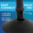 US Weight Black Plastic Stanchion for Crowd Control with 6.5' Retractable Black Barrier Belt with Tool-Free Assembly and Belt Ends that Fit Most Brands - 2 PK