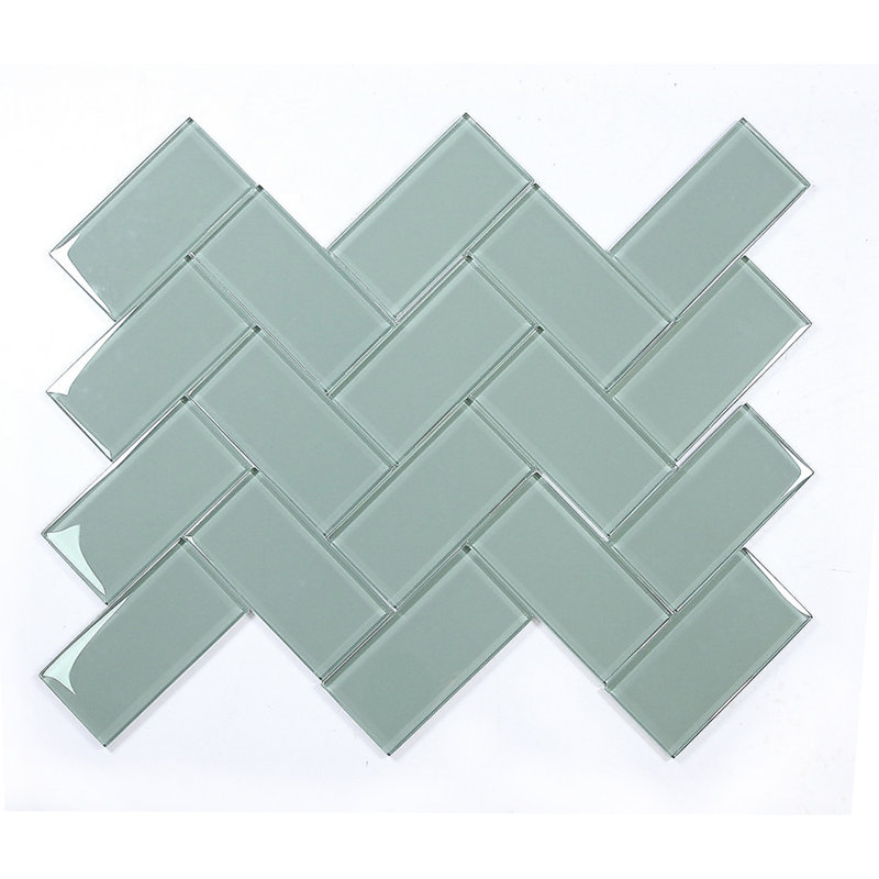 Carrelage mural en verre brillant pour dosseret métro 3 "x 6" Metro, Vert