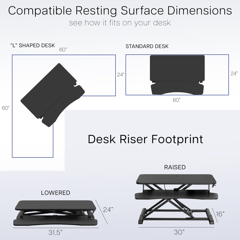 VIVO Height Adjustable Standing Desk Converter (DESK-V000K Series), Vintage Brown/Black, 32"