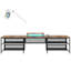 Bureau en U avec lumières à DEL et tablette de rangement, mobilier de bureau personnel, grand espace de bureau, rangement en métal pour prises de courant d'ordinateur, espace de travail essentiel et spacieux, matériaux