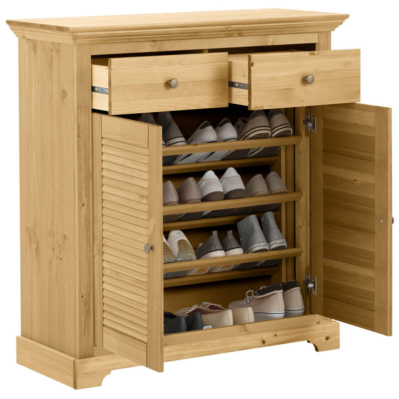 Solid Wood 94.2cm W 2 - Drawer Chest of Drawers, Natural