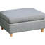 Canapé modulaire 8 pièces, gris, bois moderne et pour salon de style contemporain, tissu gris, dossier épuré