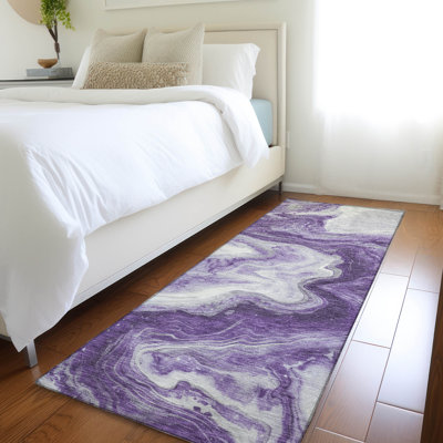 Machine Washable Indoor/Outdoor Cinead ACN1706 Purple Rug
