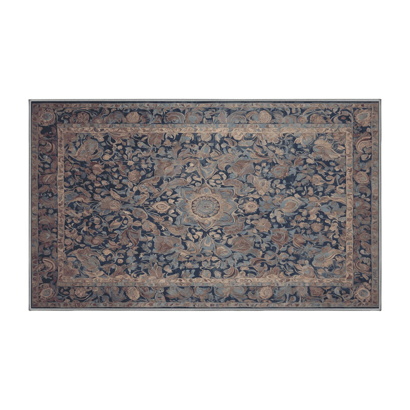 Machine Washable Gray Area Rug, Rectangle 4' x 6'