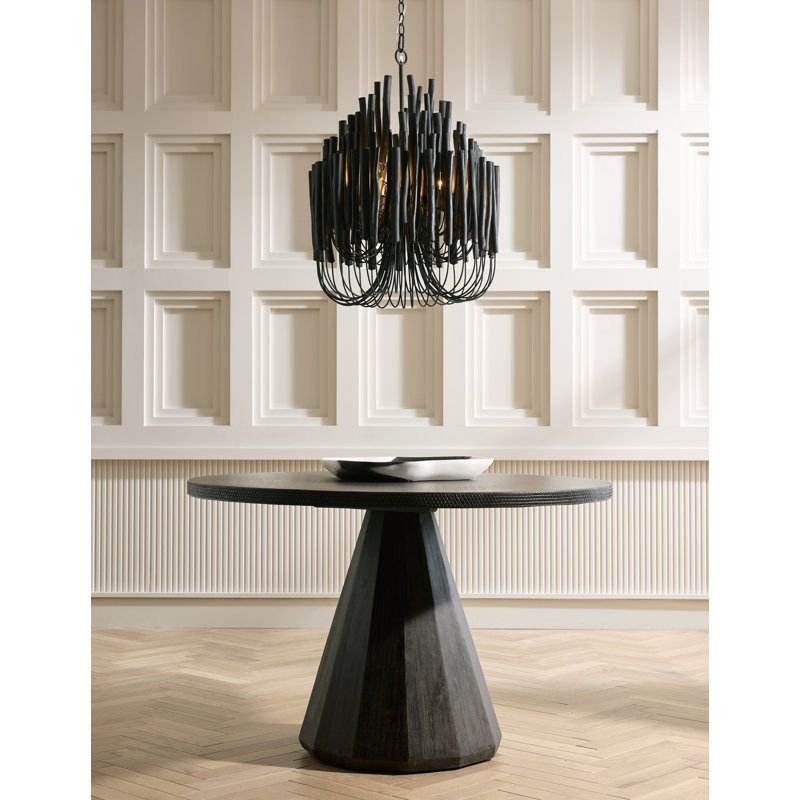 Tilda Chandelier, 30" H x 21" W x 21" D, Black Stained Wood