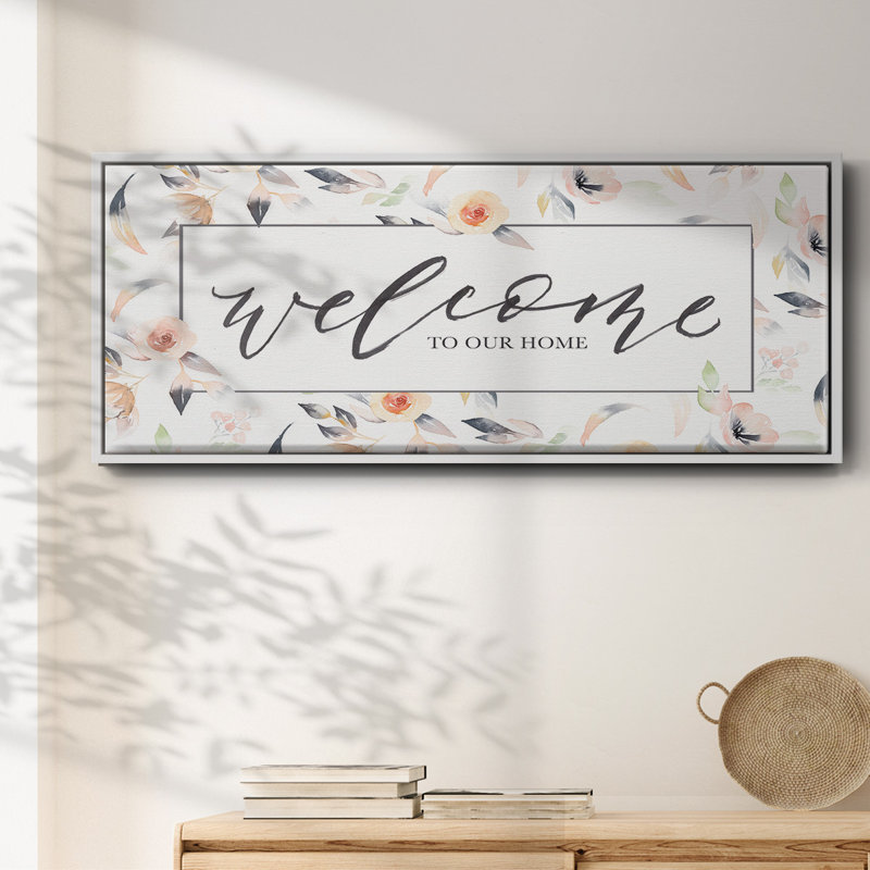 Welcome to Our Home- Framed Canvas, 8" H x 20" W