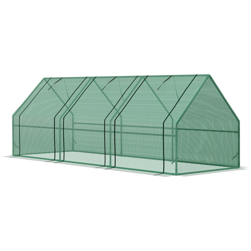 Mini jardin extérieur portatif de 9 pi x 3 pi x 3 pi Outsunny avec grandes portes à fermeture à glissière et housse en polyuréthane