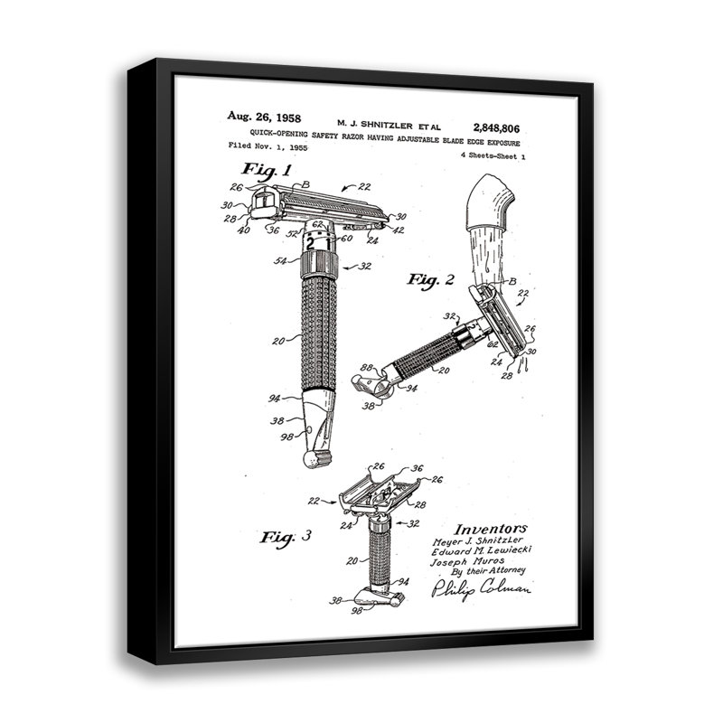 Impression sur toile, "Razor vernis 2 - cadre flottant", L 16 po x H 20 po
