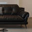 Canapé modulaire noir en cuir véritable