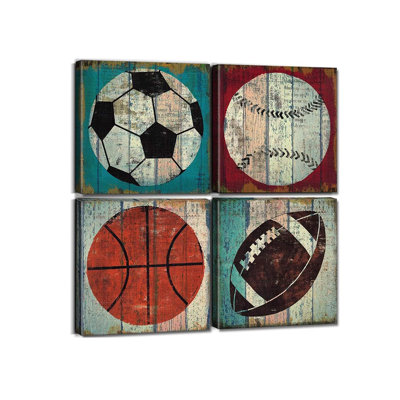 4 Piece Wrapped Canvas Wall Art
