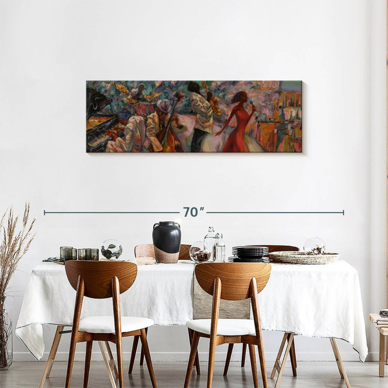 Jazz Lounge sur toile, H 18 po x l 54 po x P 1,25 po