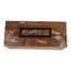 Boîte de rangement rectangulaire moderne en pierre avec couvercle pour décoration intérieure - Boîte de rangement à souvenirs pour le salon - 12 po, brun et or