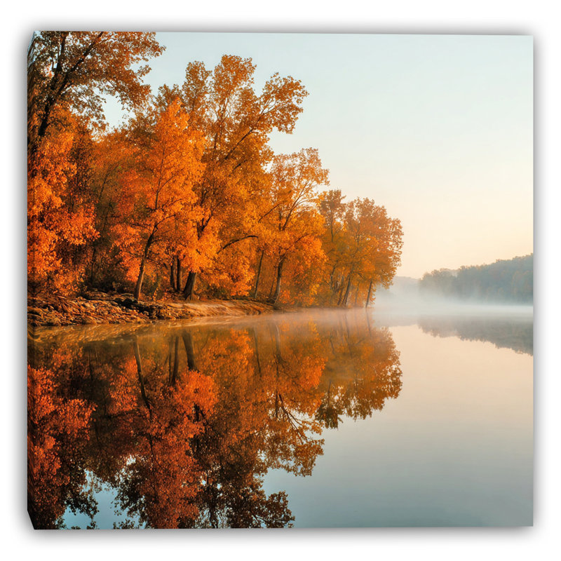 Tranquil Fall Waters Wrapped Canvas Wall Art