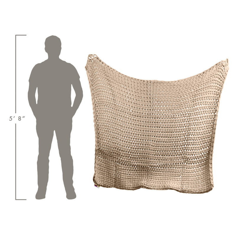 Donna Sharp Chunky Knit Taupe Contemporary Woven Throw, Taupe