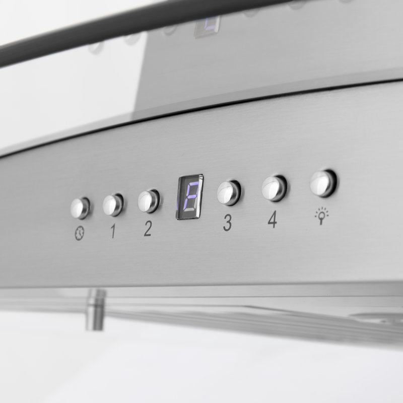 30" 400 CFM Ducted Island Range Hood in Silver with Nightlight