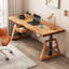 Bureau rectangulaire en bois massif brun avec 1 tiroir-108201452