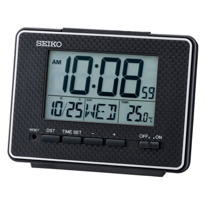 QHL096KLH Digital Alarm Clock, Black