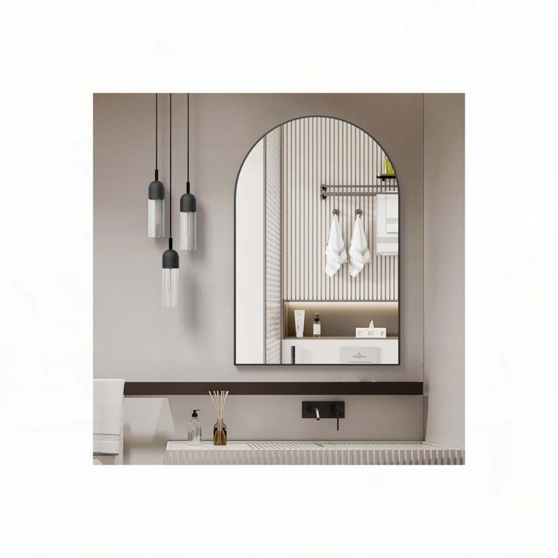 Miroir mural pour salle de bain, Noir, 32 po x 24 po