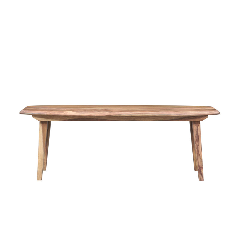 Brayden Studio Deryk Solid Sheesham Wood Dining Bench, Light Brown