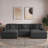3-Piece Corduroy Modular Sectional with Loose Back-753509383